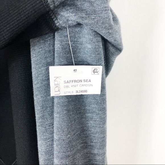 NWT Karen Kane Double Knit Open Face Cardigan | Black Gray | Size Small - Picture 6 of 12